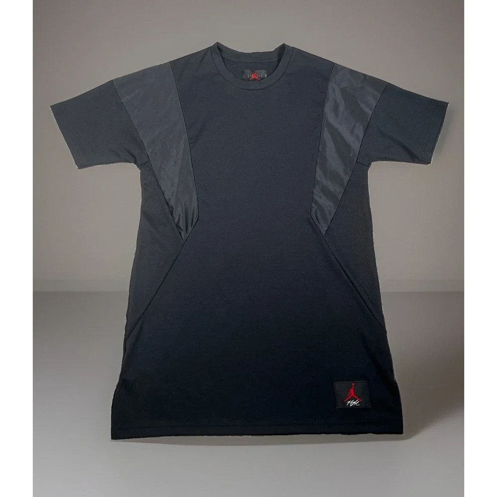 Nike Air Jordan Mens Flight T-Shirt Size Small S Black Mesh Short Sleeve Tee